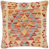 handmade Traditional Pillow Rust Red Hand-made SQUARE 100% WOOL Hand woven turkish pillow2' x 2'